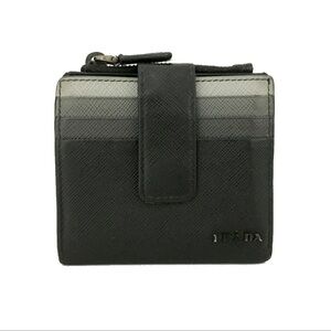 PRADA Saffiano Leather Bifold Wallet Purse Black/2BC1249